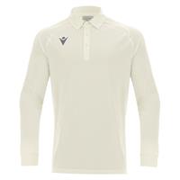 Hutton Shirt LS OFFWHT M Teknisk langarmet poloskjorte